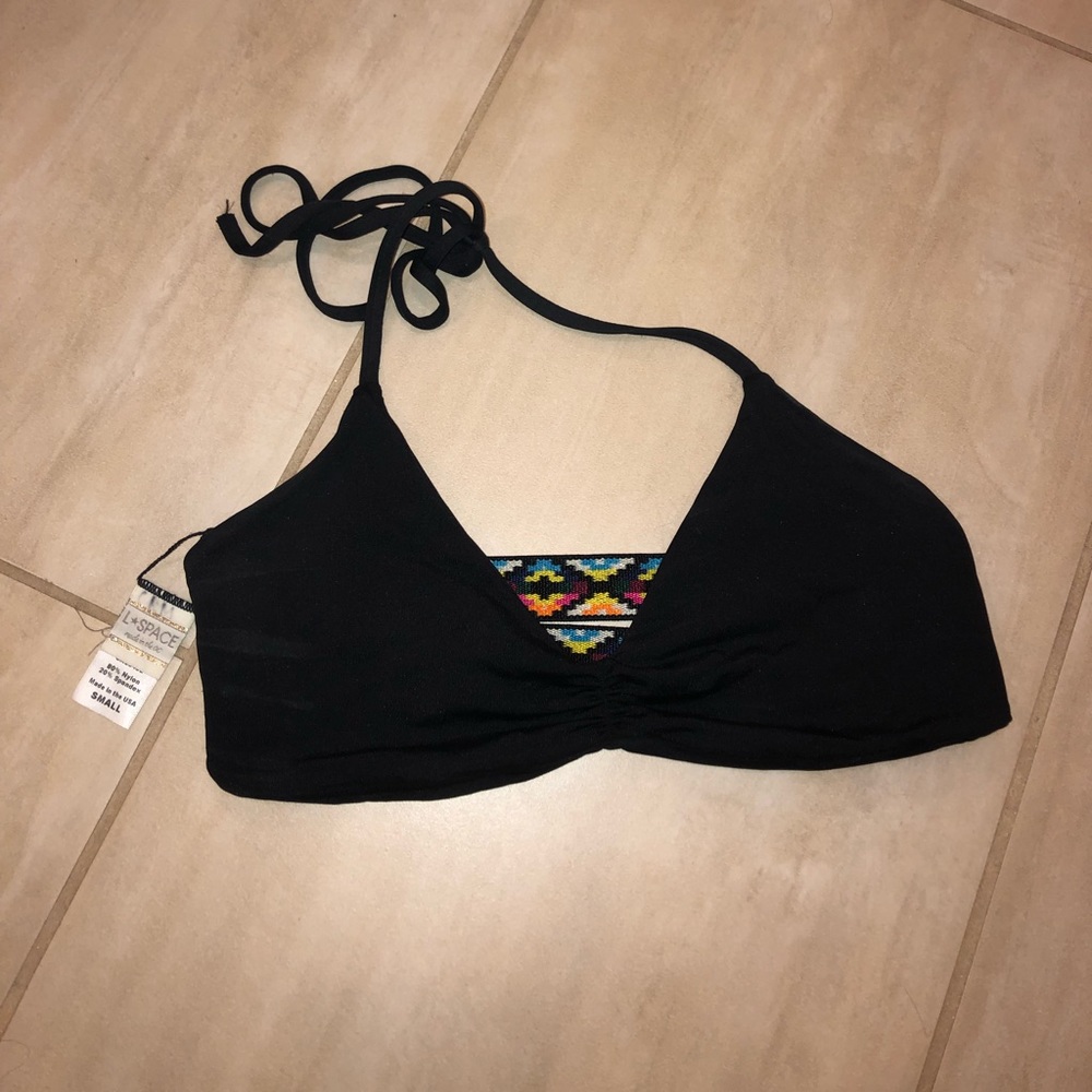 L* Space Black/Colorful Bikini Top